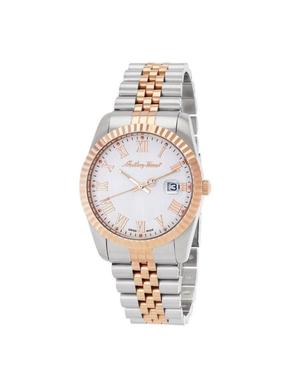 NWT Mathey-Tissot Mathy III Roman White Dial Unisex Watch